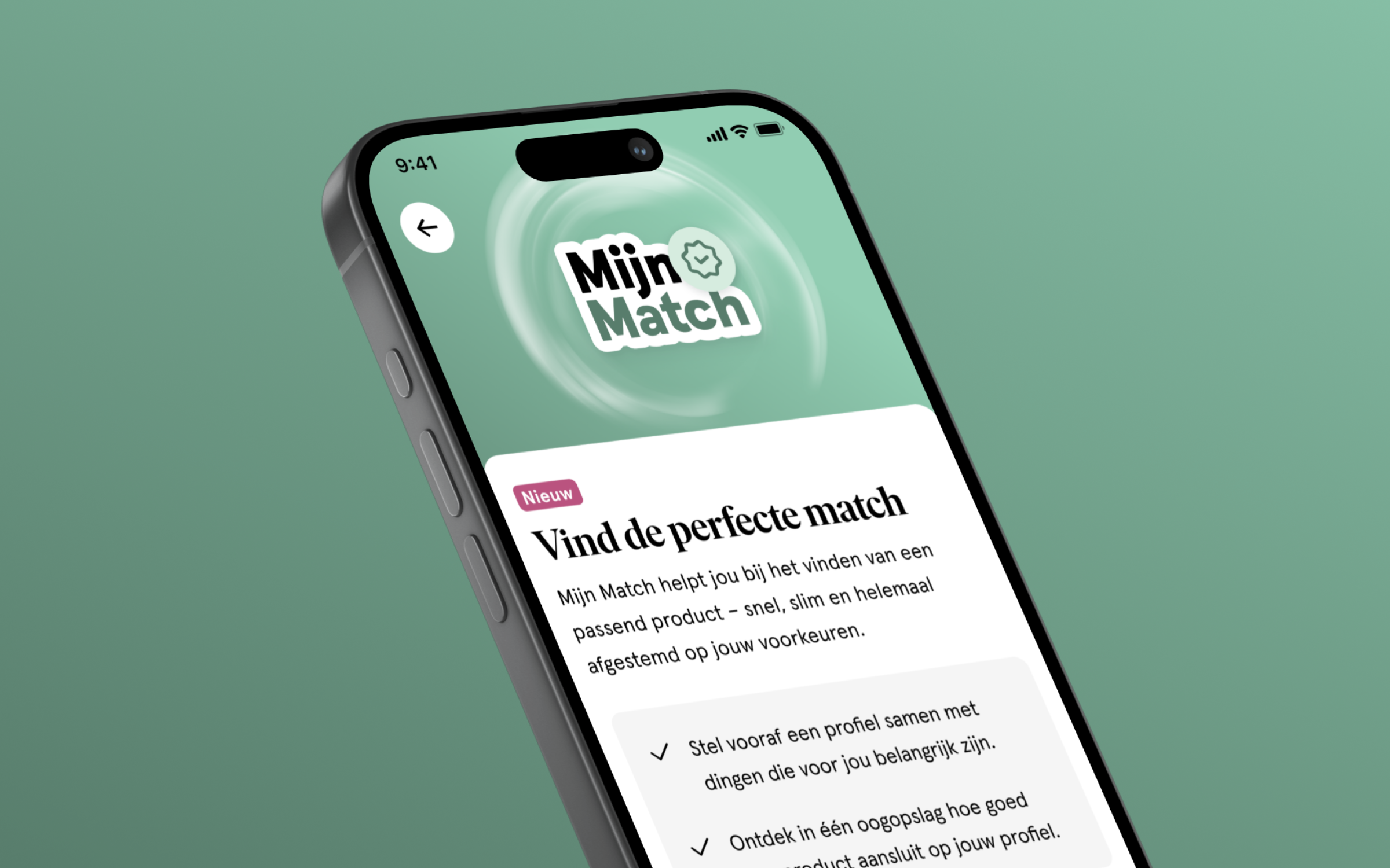 Etos Mijn Match interface overzicht